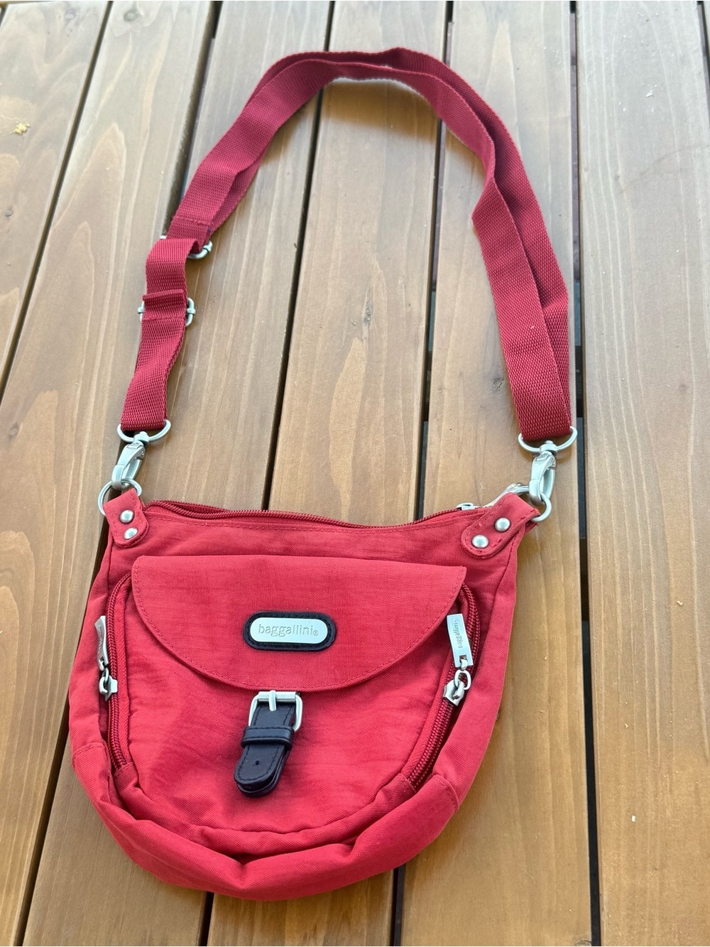 Baggallini Red Nylon Crossbody Bag small